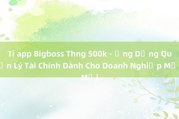 Ti app Bigboss Thng 500k - Ứng Dụng Quản Lý Tài Chính Dành Cho Doanh Nghiệp Mới