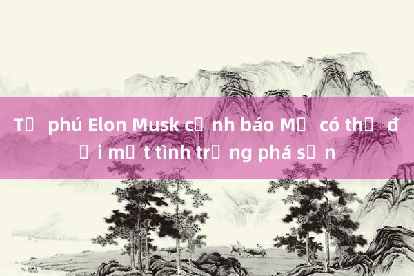 Tỷ phú Elon Musk cảnh báo Mỹ có thể đối mặt tình trạng phá sản