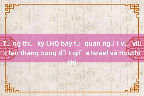 Tổng thư ký LHQ bày tỏ quan ngại về việc leo thang xung đột giữa Israel và Houthi